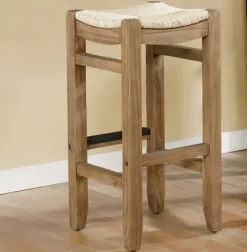 Bar Stools & Counter Height Stools-Kirkland's Home Twisted Seagrass And Wood Bar Stool Tan
