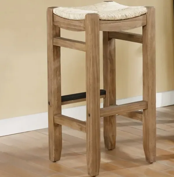 Bar Stools & Counter Height Stools-Kirkland's Home Twisted Seagrass And Wood Bar Stool Tan