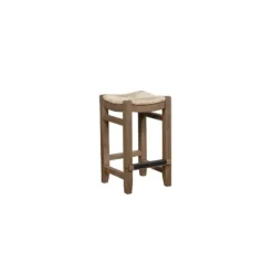 Bar Stools & Counter Height Stools-Kirkland's Home Twisted Seagrass And Wood Counter Stools, Set Of 2 Tan