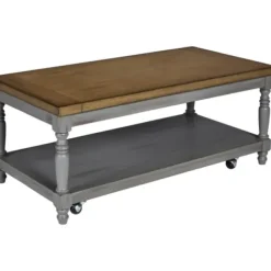 Coffee Tables-Kirkland's Home Two Tone Coffee Table And End Tables, Set Of 3 Gray