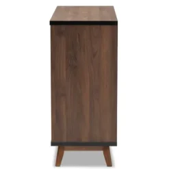 Cabinets & Sideboards-Kirkland's Home Two Tone Walnut Wood Wine Storage Cabinet Brown/Black