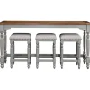 Dining Sets-Kirkland's Home Two Tone Wood 4-Pc. Counter Table & Stool Set Gray/Brown