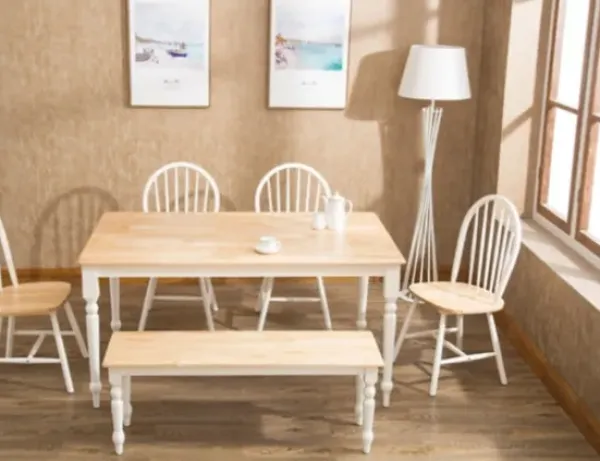 Dining Tables-Kirkland's Home Two Toned Wood Farmhouse Dining Table Tan/White