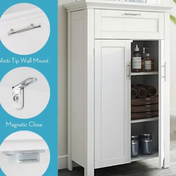 Cabinets & Sideboards-Kirkland's Home Two-Door Top Shelf Cabinet White