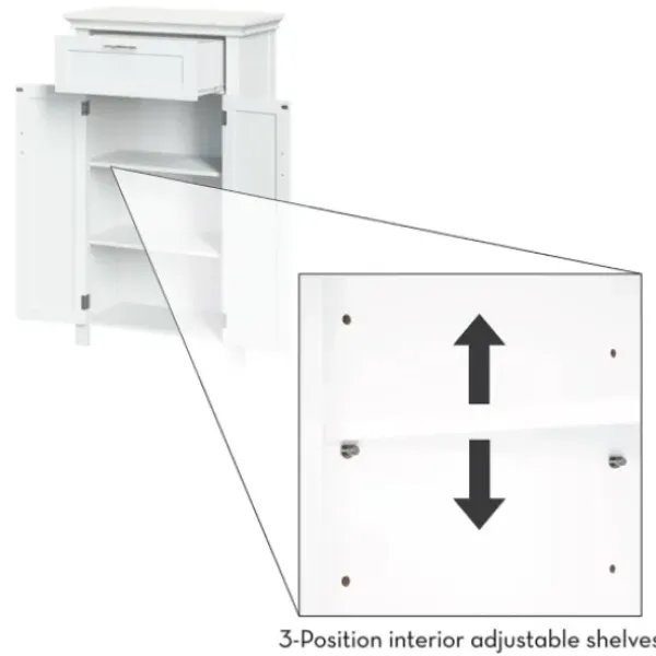 Cabinets & Sideboards-Kirkland's Home Two-Door Top Shelf Cabinet White