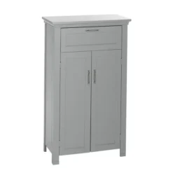 Cabinets & Sideboards-Kirkland's Home Two-Door Top Shelf Cabinet Gray