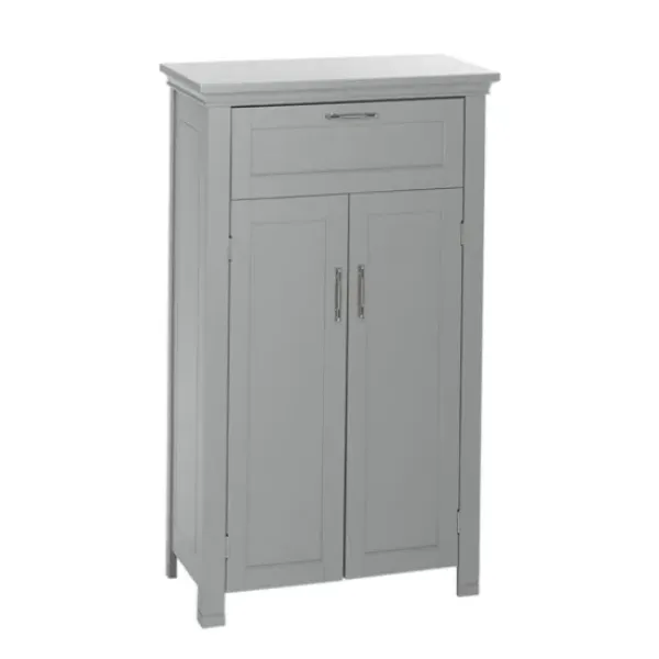 Cabinets & Sideboards-Kirkland's Home Two-Door Top Shelf Cabinet Gray
