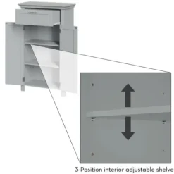 Cabinets & Sideboards-Kirkland's Home Two-Door Top Shelf Cabinet Gray