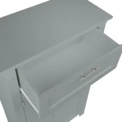 Cabinets & Sideboards-Kirkland's Home Two-Door Top Shelf Cabinet Gray