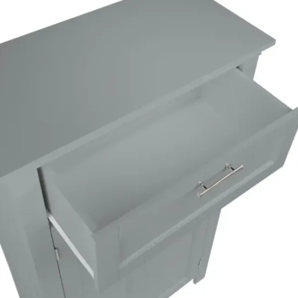 Cabinets & Sideboards-Kirkland's Home Two-Door Top Shelf Cabinet Gray