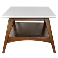 Coffee Tables-Kirkland's Home Two-Tone Ava Mid-Century Modern Coffee Table White