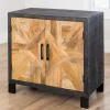 Cabinets & Sideboards-Kirkland's Home Two-Tone Diamond Parquet Cabinet