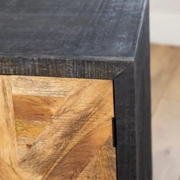 Cabinets & Sideboards-Kirkland's Home Two-Tone Diamond Parquet Cabinet