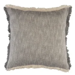 Pillows-Kirkland's Home Two-Tone Gray Woven Accent Pillow Gray/White