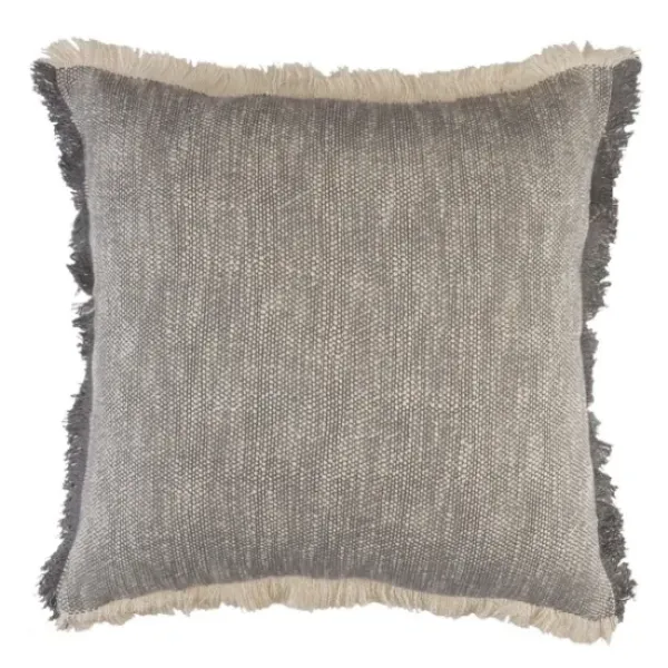 Pillows-Kirkland's Home Two-Tone Gray Woven Accent Pillow Gray/White