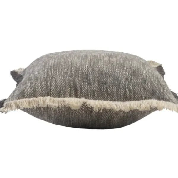 Pillows-Kirkland's Home Two-Tone Gray Woven Accent Pillow Gray/White