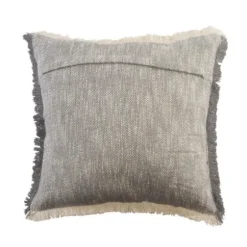 Pillows-Kirkland's Home Two-Tone Gray Woven Accent Pillow Gray/White