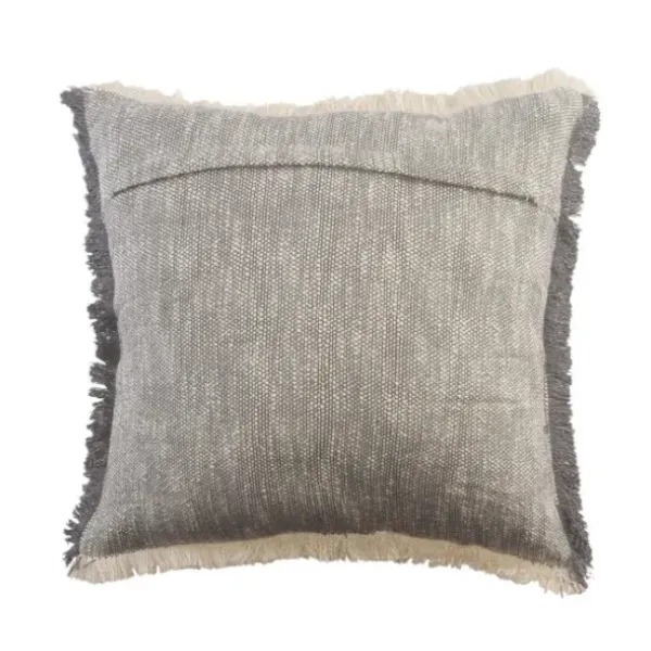Pillows-Kirkland's Home Two-Tone Gray Woven Accent Pillow Gray/White