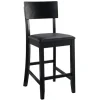 Bar Stools & Counter Height Stools-Kirkland's Home Tyler Vinyl Seat Counter Stool Black
