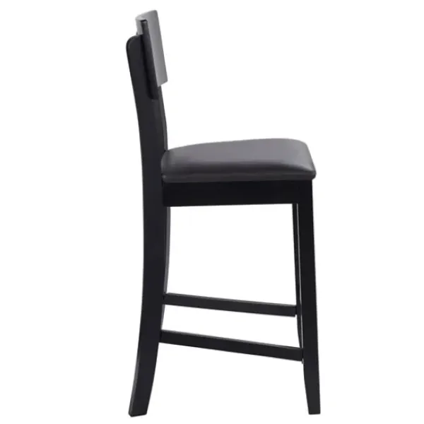 Bar Stools & Counter Height Stools-Kirkland's Home Tyler Vinyl Seat Counter Stool Black