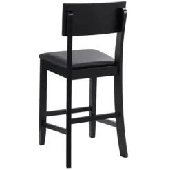 Bar Stools & Counter Height Stools-Kirkland's Home Tyler Vinyl Seat Counter Stool Black