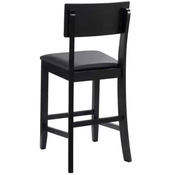 Bar Stools & Counter Height Stools-Kirkland's Home Tyler Vinyl Seat Counter Stool Black