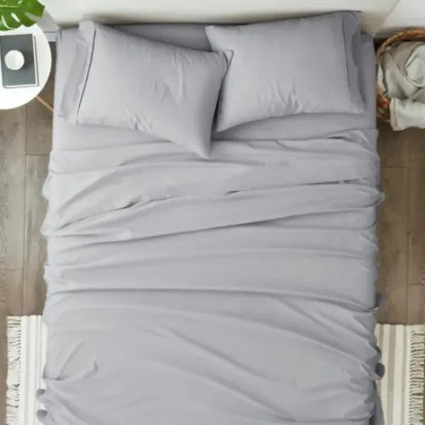 Bed Sheets-Kirkland's Home Ultra Soft 4-Pc. Queen Sheet Set Gray
