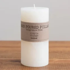 Candles-Kirkland's Home Unscented Pillar Candle, 6 In. Ivory