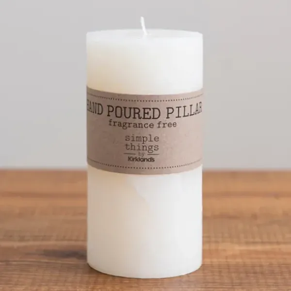 Candles-Kirkland's Home Unscented Pillar Candle, 6 In. Ivory
