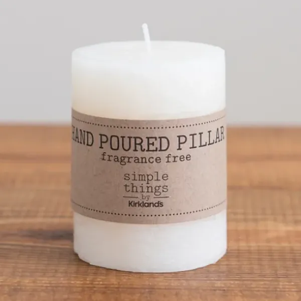Candles-Kirkland's Home Unscented Pillar Candle, 4 In. Ivory