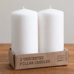 Candles-Kirkland's Home Unscented Pillar Candles, Set Of 2 White