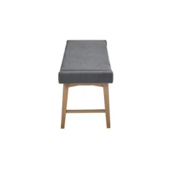 Benches & Ottomans-Kirkland's Home Upholstered And Wood Legs Bench Gray