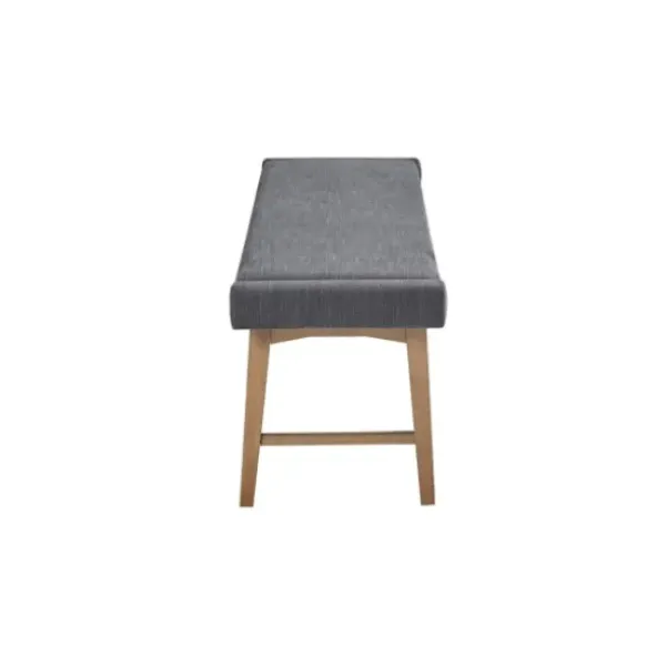 Benches & Ottomans-Kirkland's Home Upholstered And Wood Legs Bench Gray