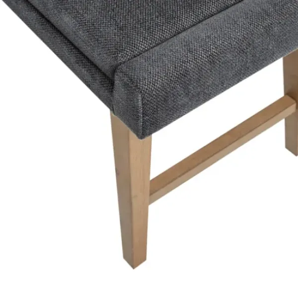 Benches & Ottomans-Kirkland's Home Upholstered And Wood Legs Bench Gray