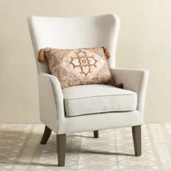 Accent Chairs-Kirkland's Home Upholstered Armchair Ivory