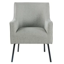 Accent Chairs-Kirkland's Home Upholstered Black Legs Accent Chair Gray