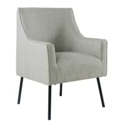 Accent Chairs-Kirkland's Home Upholstered Black Legs Accent Chair Gray