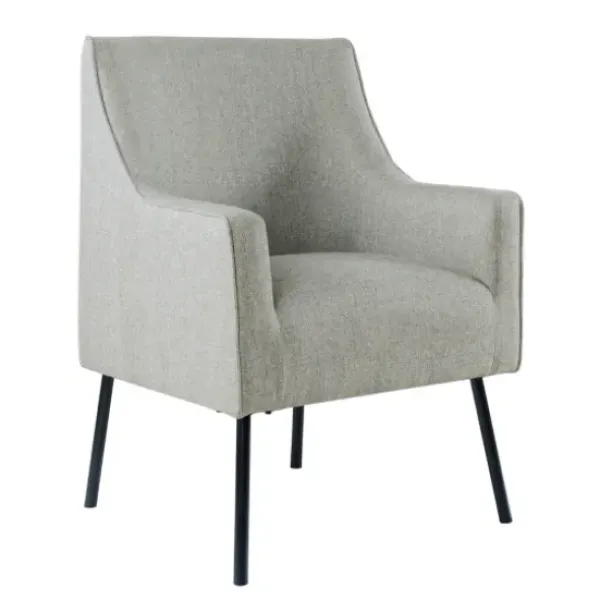 Accent Chairs-Kirkland's Home Upholstered Black Legs Accent Chair Gray