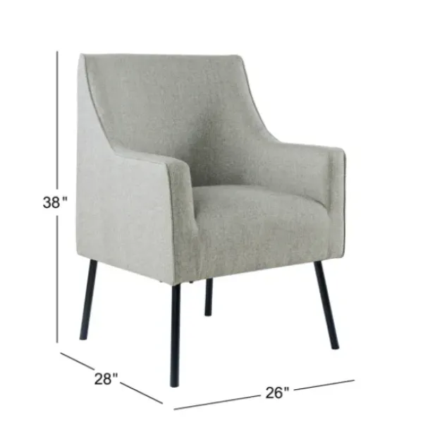 Accent Chairs-Kirkland's Home Upholstered Black Legs Accent Chair Gray