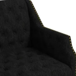 Accent Chairs-Kirkland's Home Upholstered Button Tufted Accent Chair Black