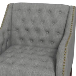 Accent Chairs-Kirkland's Home Upholstered Button Tufted Accent Chair Gray