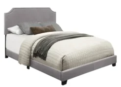 Beds & Headboards-Kirkland's Home Upholstered Channing King Bed Gray