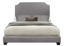 Beds & Headboards-Kirkland's Home Upholstered Channing King Bed Gray