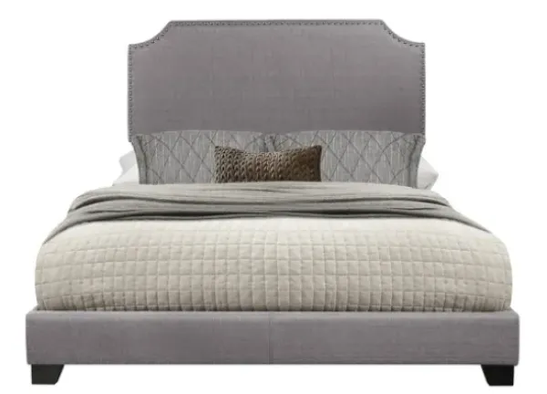 Beds & Headboards-Kirkland's Home Upholstered Channing King Bed Gray