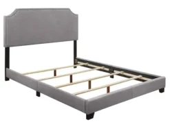 Beds & Headboards-Kirkland's Home Upholstered Channing King Bed Gray