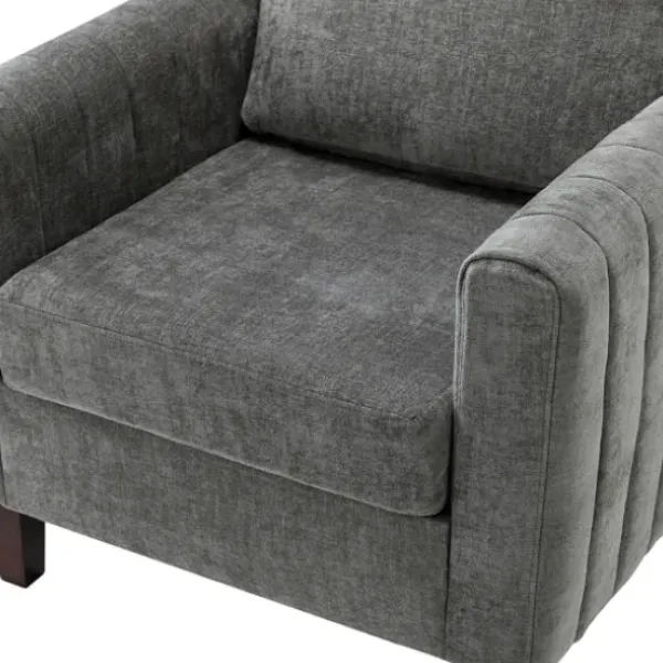 Accent Chairs-Kirkland's Home Upholstered Club Accent Chair Gray