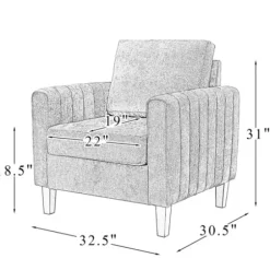 Accent Chairs-Kirkland's Home Upholstered Club Accent Chair Gray