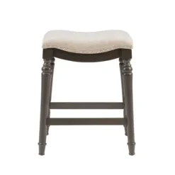 Bar Stools & Counter Height Stools-Kirkland's Home Upholstered Curved Seat Counter Stool Gray