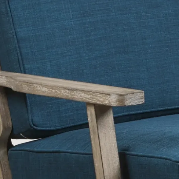 Accent Chairs-Kirkland's Home Upholstered Driftwood Accent Chair Blue