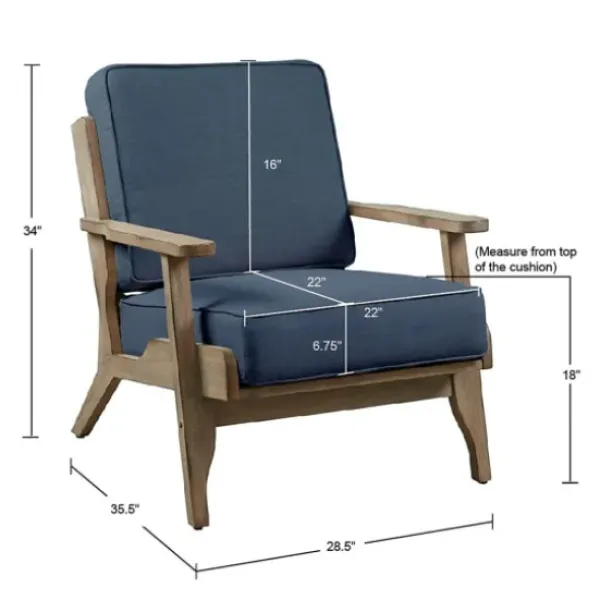 Accent Chairs-Kirkland's Home Upholstered Driftwood Accent Chair Blue